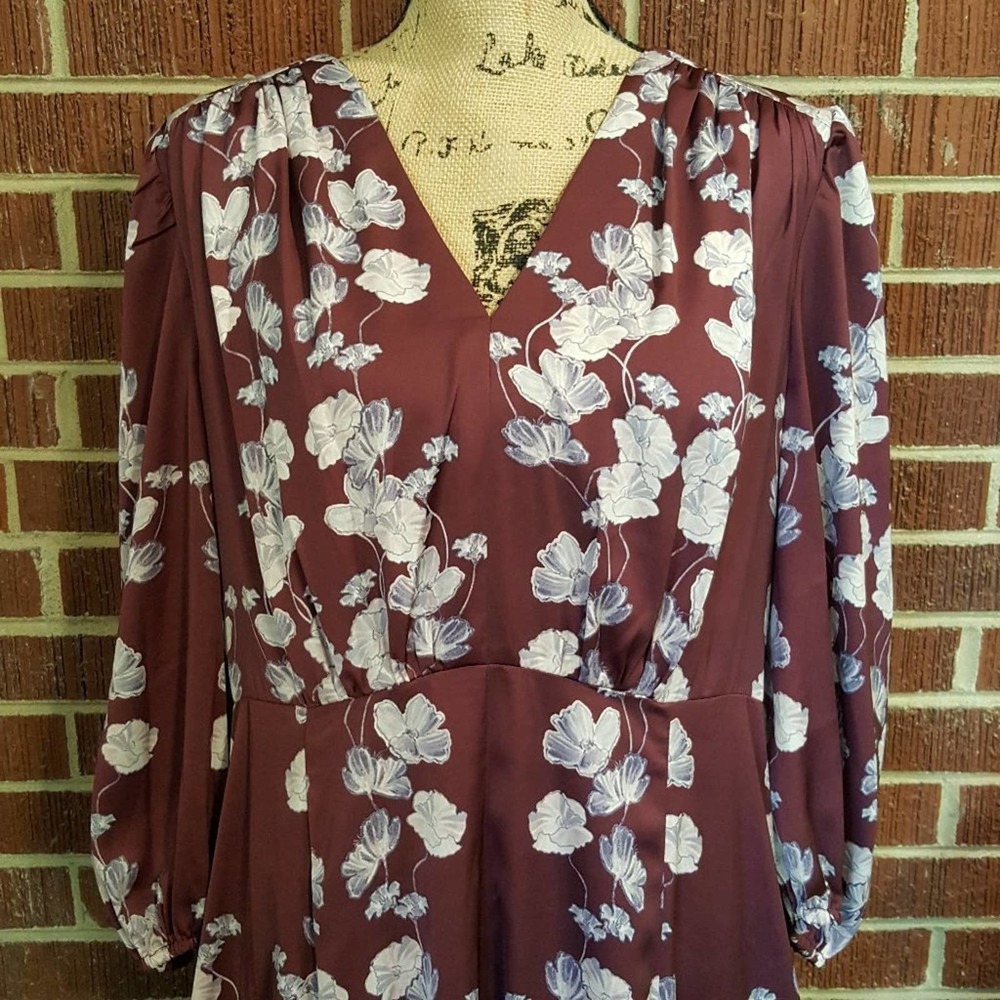 Anthropologie Gal Meets Glam Adelaide Empire Waist Floral Midi Dress 16 NWT - Picture 3 of 12
